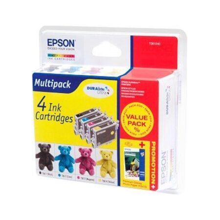 Epson T044140BA 4' lü Kartuş Seti + 20 Adet Fotoğraf Kağıdı